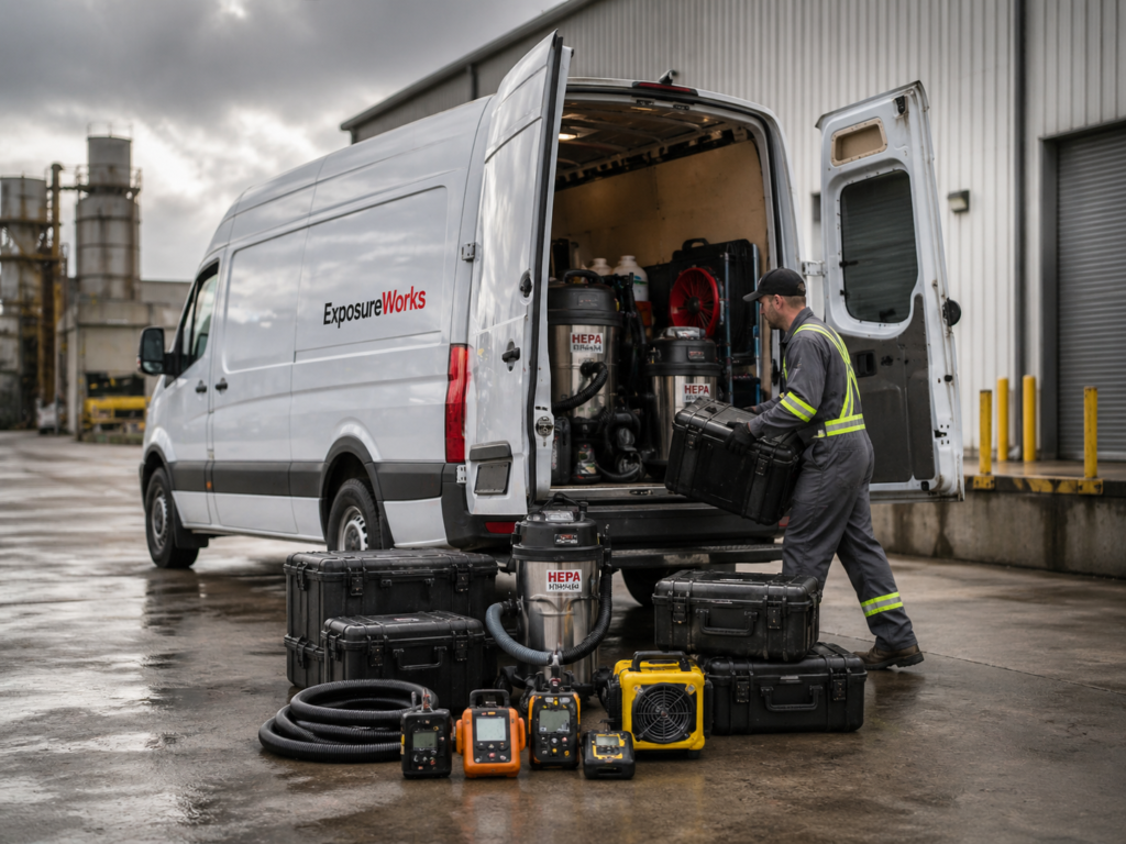ExposureWorks rental van and field equipment